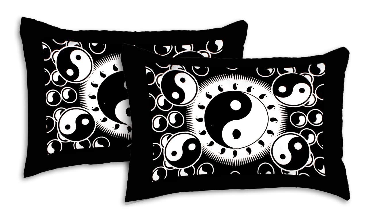 Black  Border Black  Base Doordarshan  Print Fine Cotton Double Bedsheet  With Pillow Cover