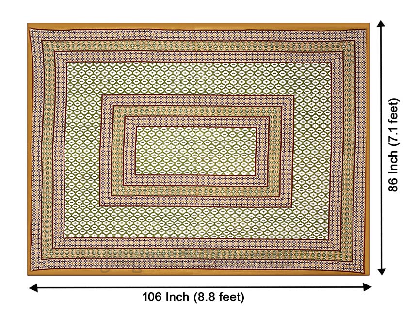 Double Bedsheet Mustard Brown Border Rectangle Print