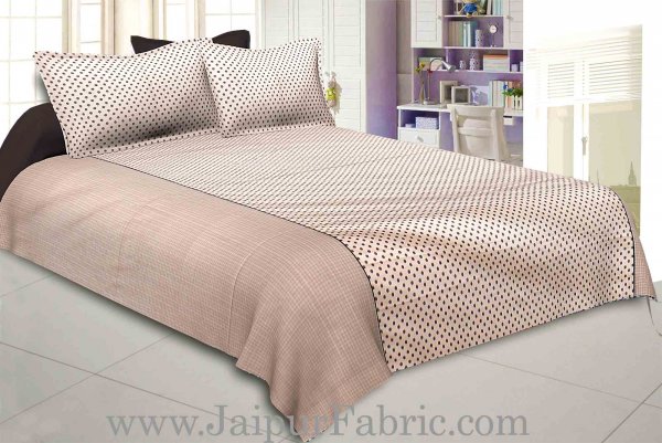 Polka Brown Double Bedsheet