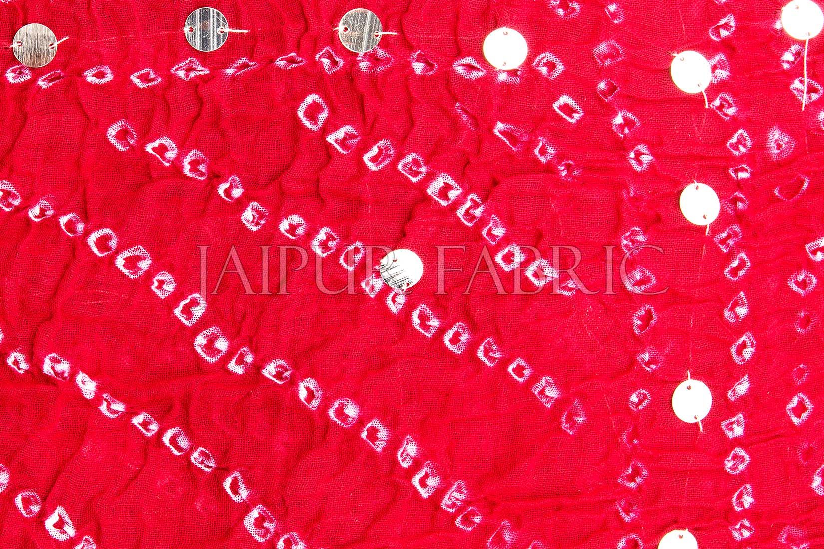 Maroon Bandhej Beads Work Dupatta