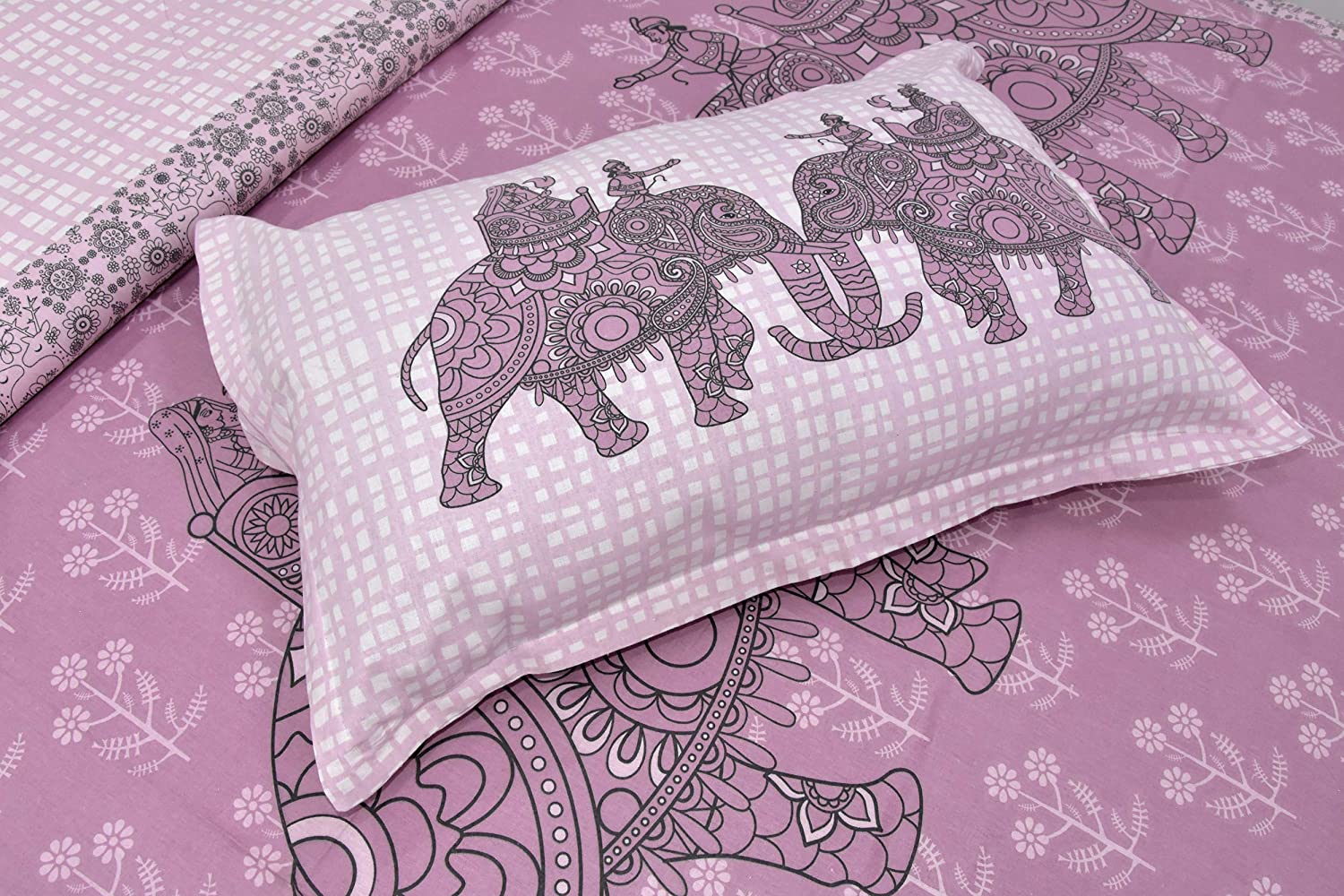 Alexa Pink Sahi Sawari King Size Double Bedsheet