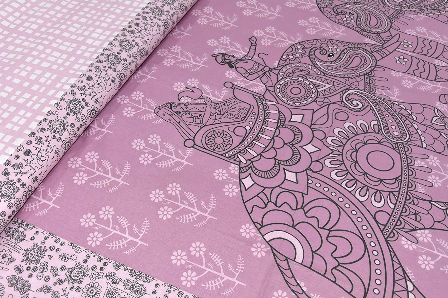 Alexa Pink Sahi Sawari King Size Double Bedsheet