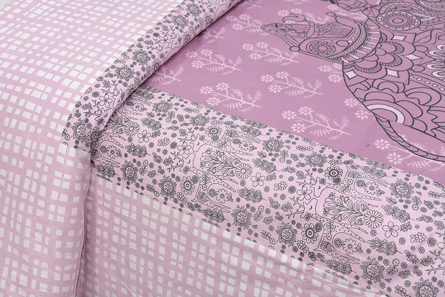 Alexa Pink Sahi Sawari King Size Double Bedsheet