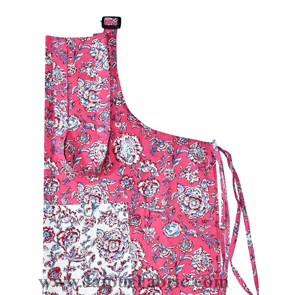 Floral Motif print pink apron