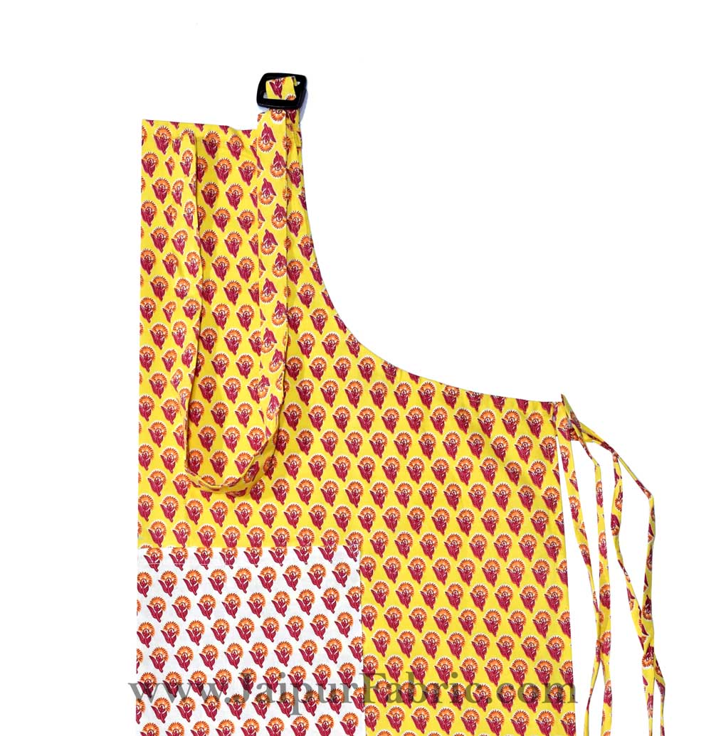 Buti print yellow apron