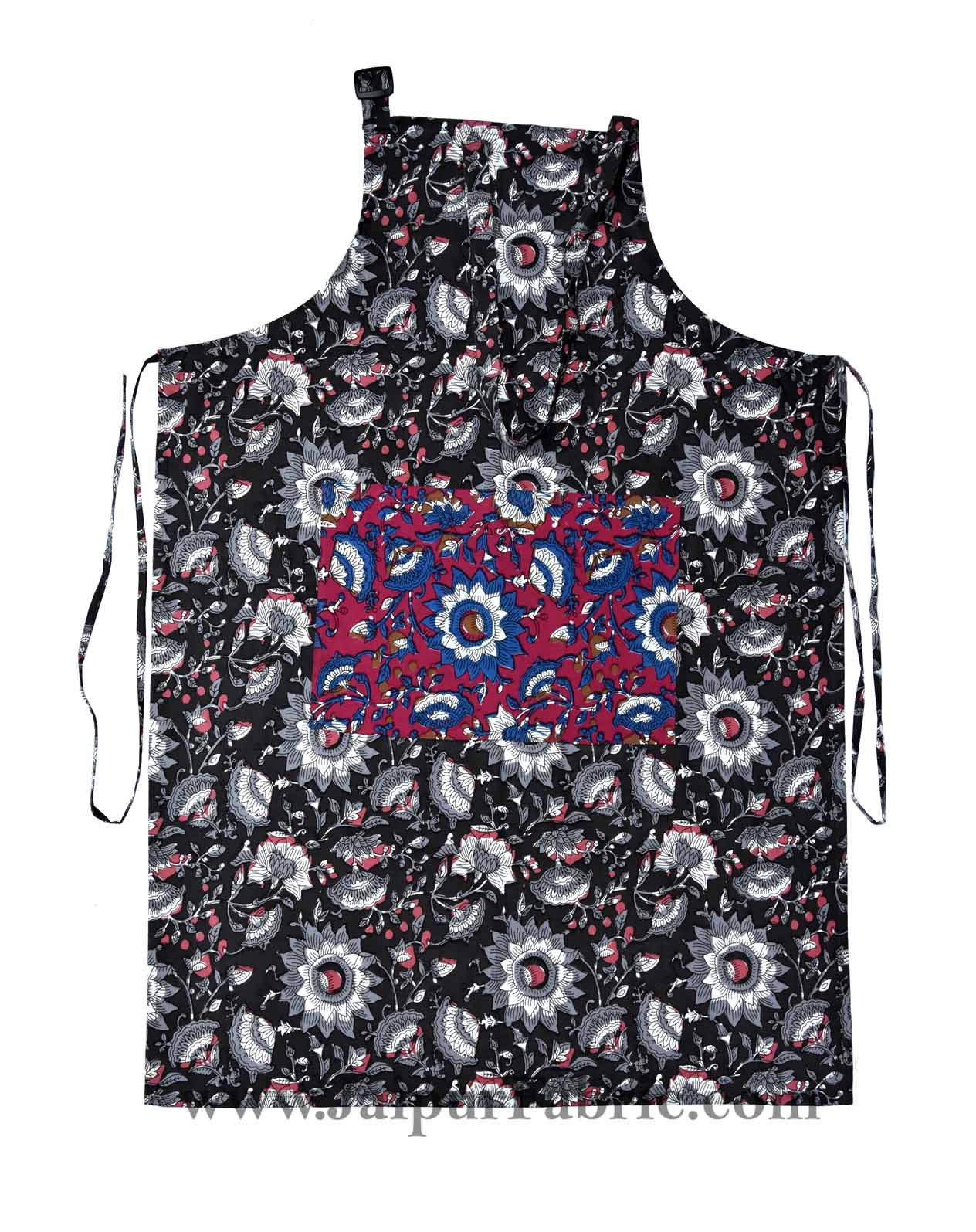 Floral Motif print beautiful black apron