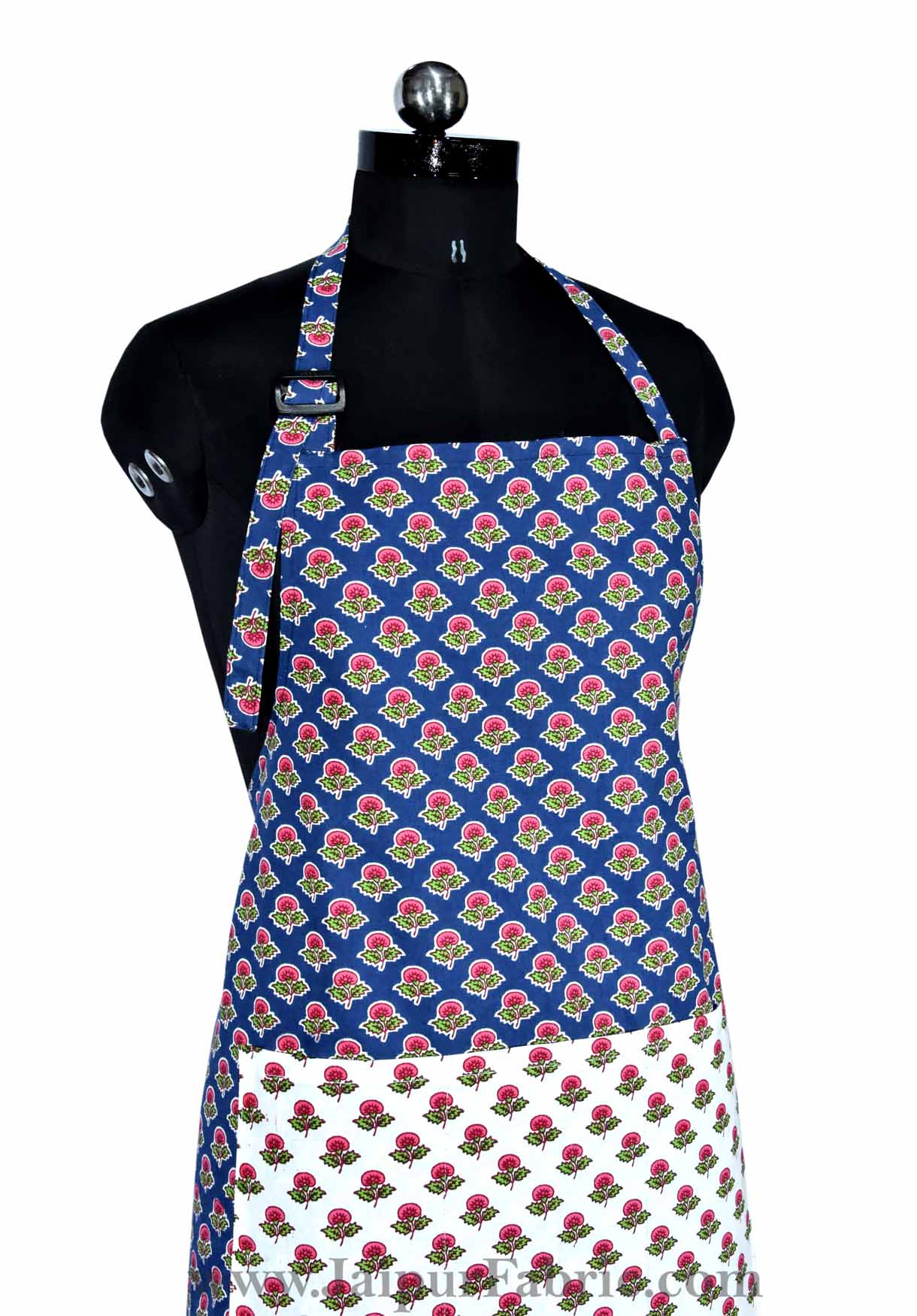 Buti print navy blue apron