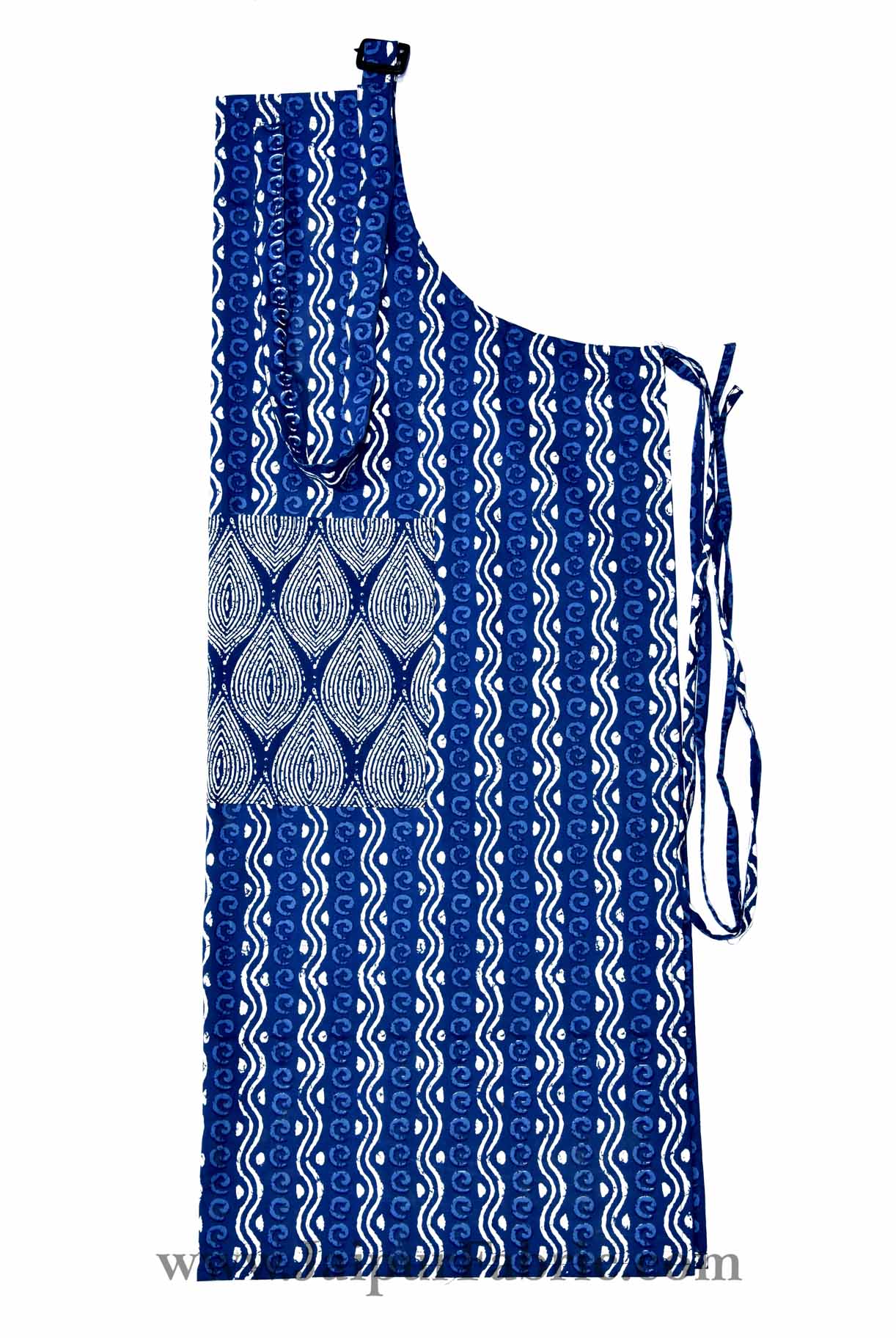 Indigo print blue apron