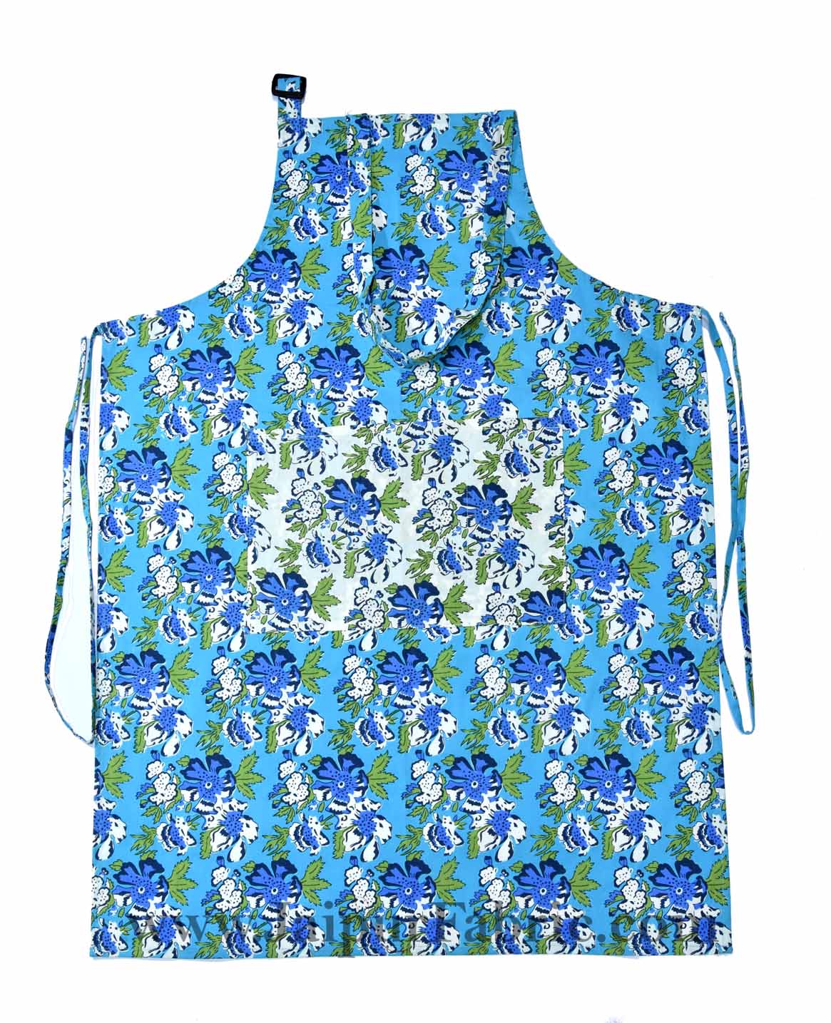 Floral garden turquoise blue apron