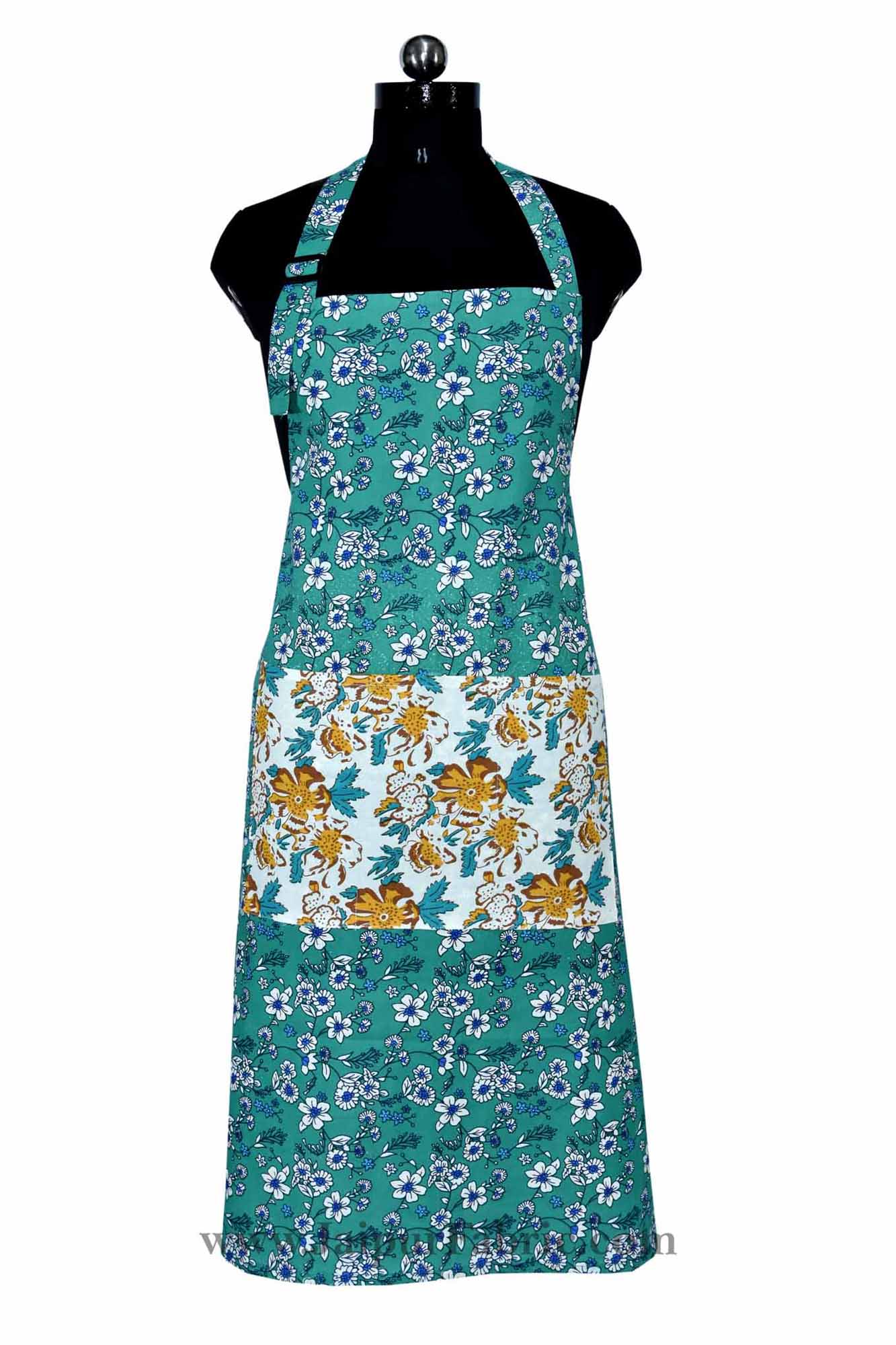 Retro bale sea green apron