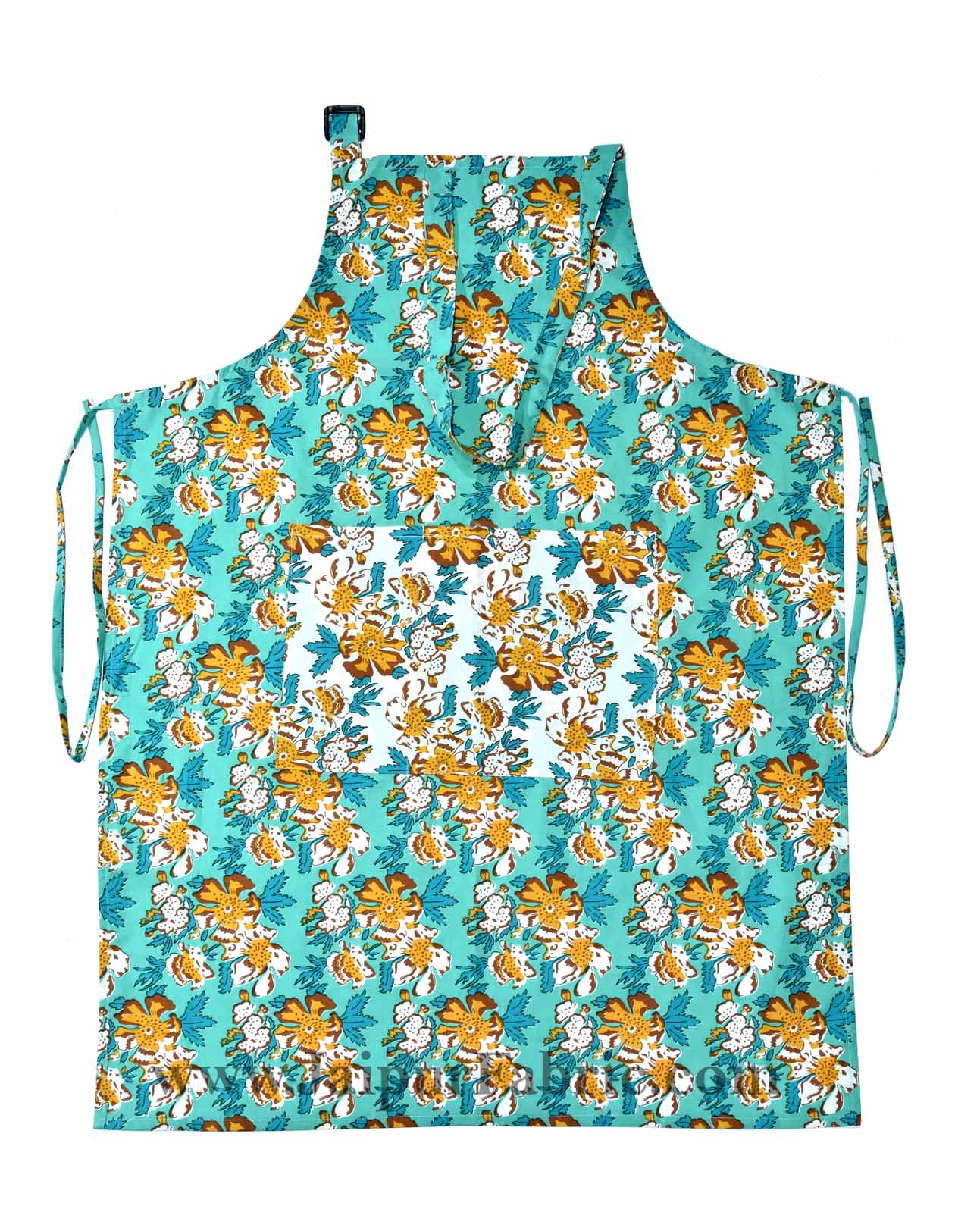 Floral garden sea green apron