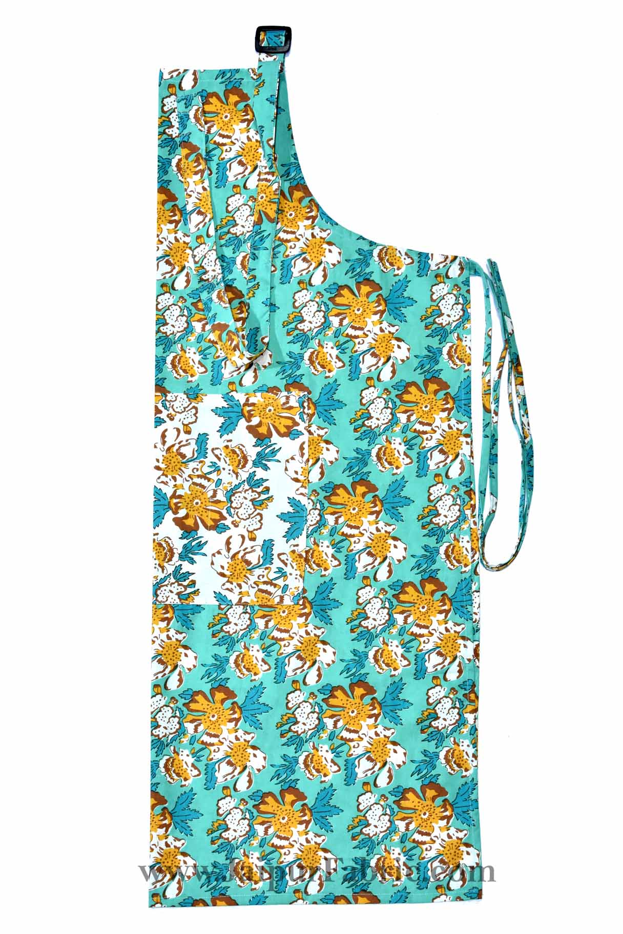 Floral garden sea green apron