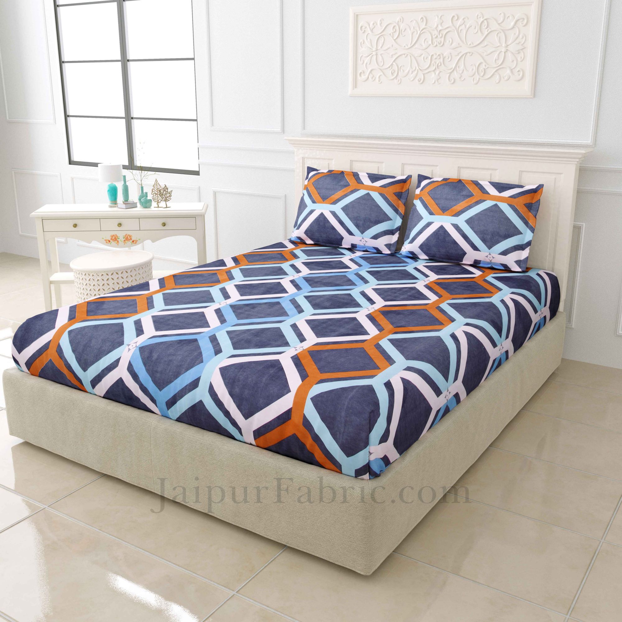 Modern Rhombus Super Soft King Size Double BedSheet