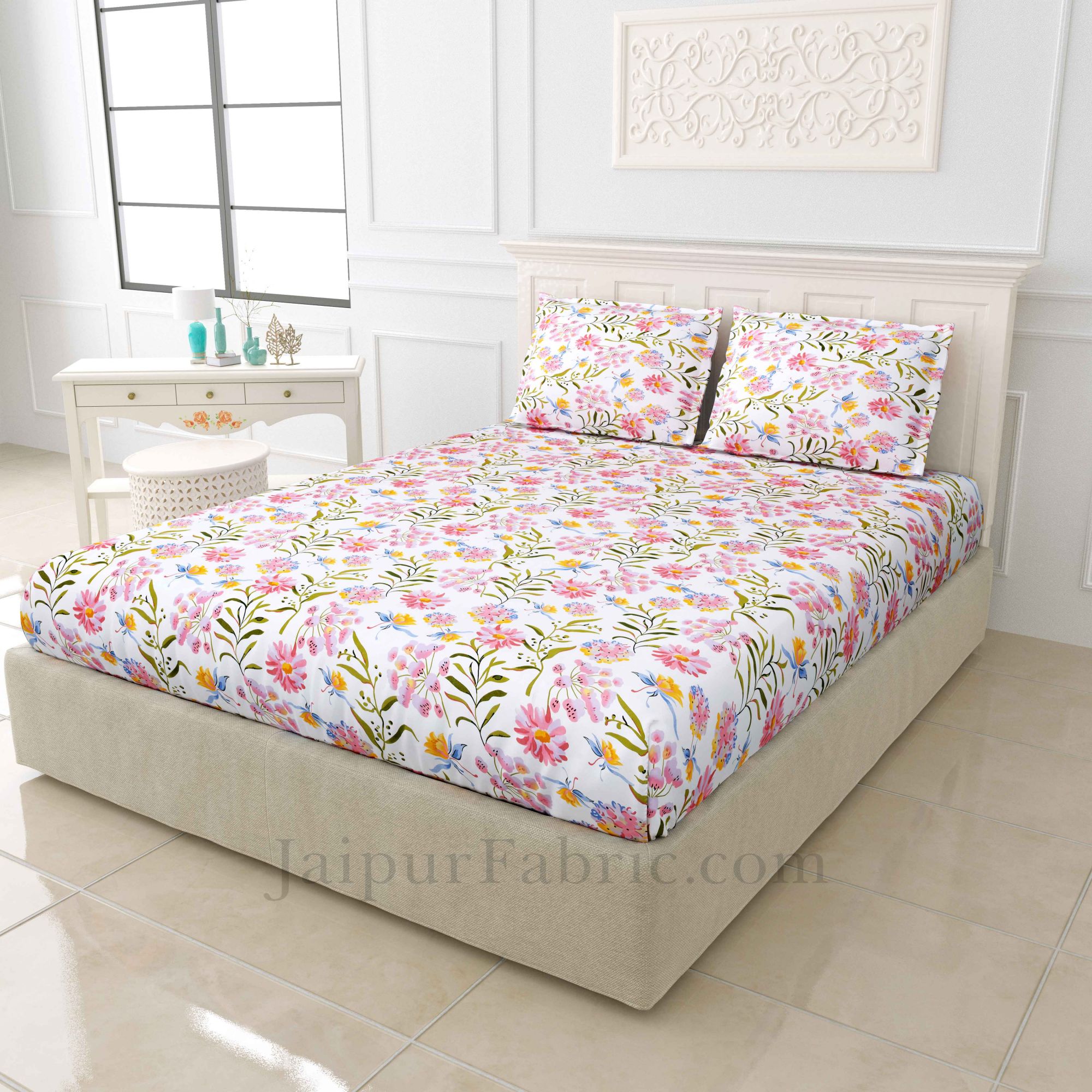 Lavender Garden Super Soft King Size Double BedSheet