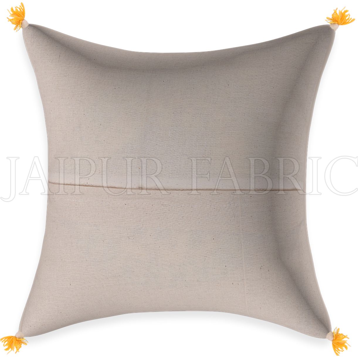 Golden Blue Firozi Floral Print Cream base Cotton Cushion Cover