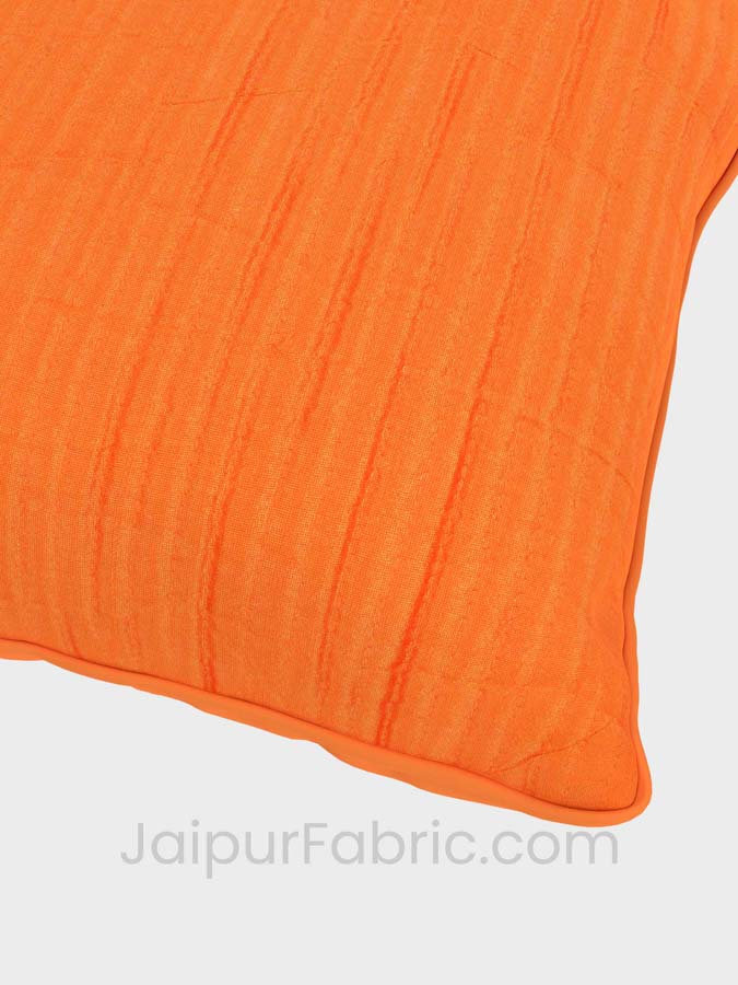 Orange Quilted Cotton Cushion Cover