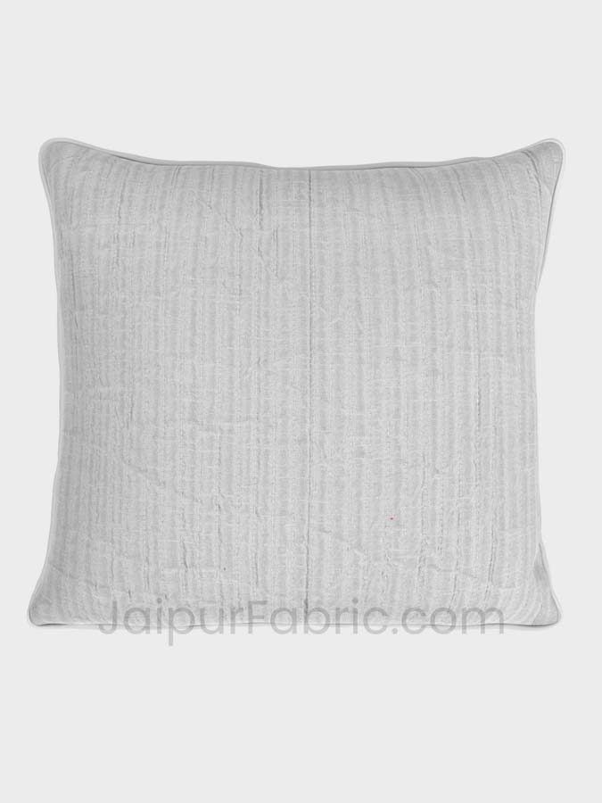 Silver Quilted Cotton Cushion Cover