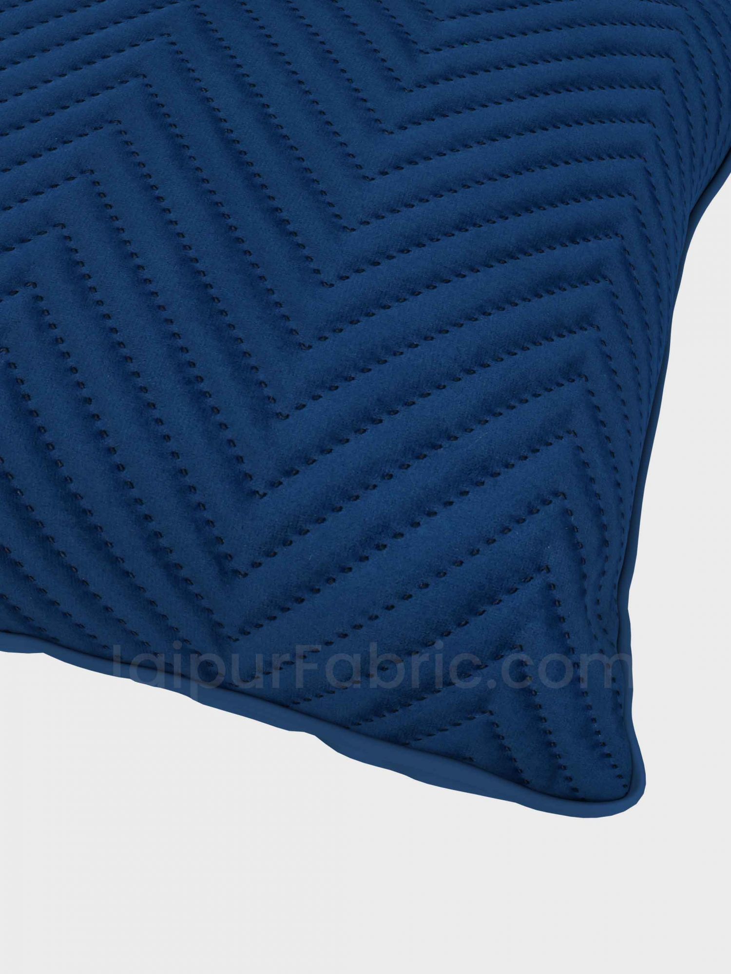 Blue Herringbone Pattern Cotton Cushion Cover