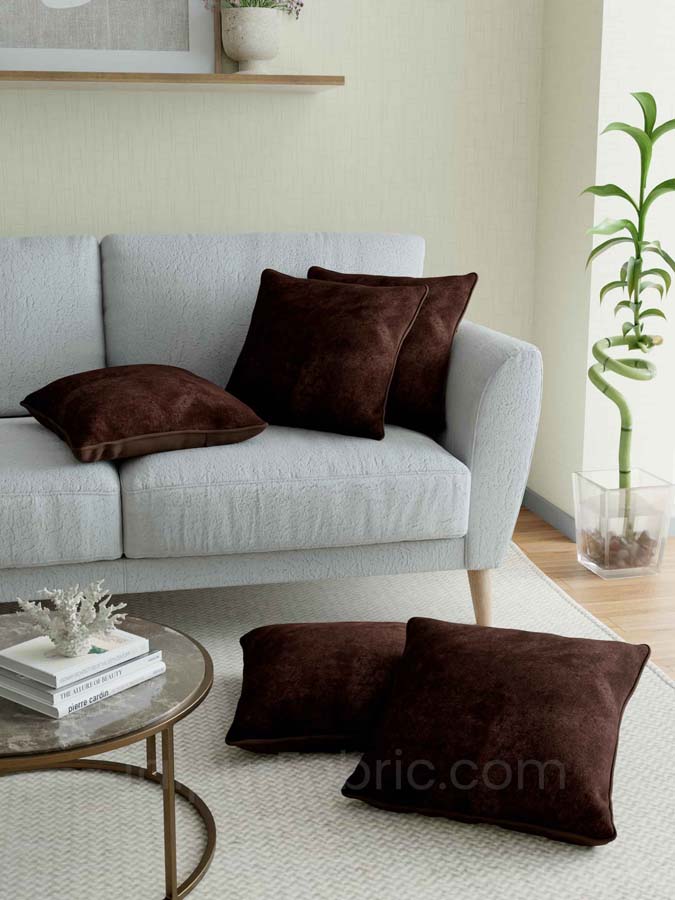 Brown Decorative Super Soft Velvet Cushion Cover