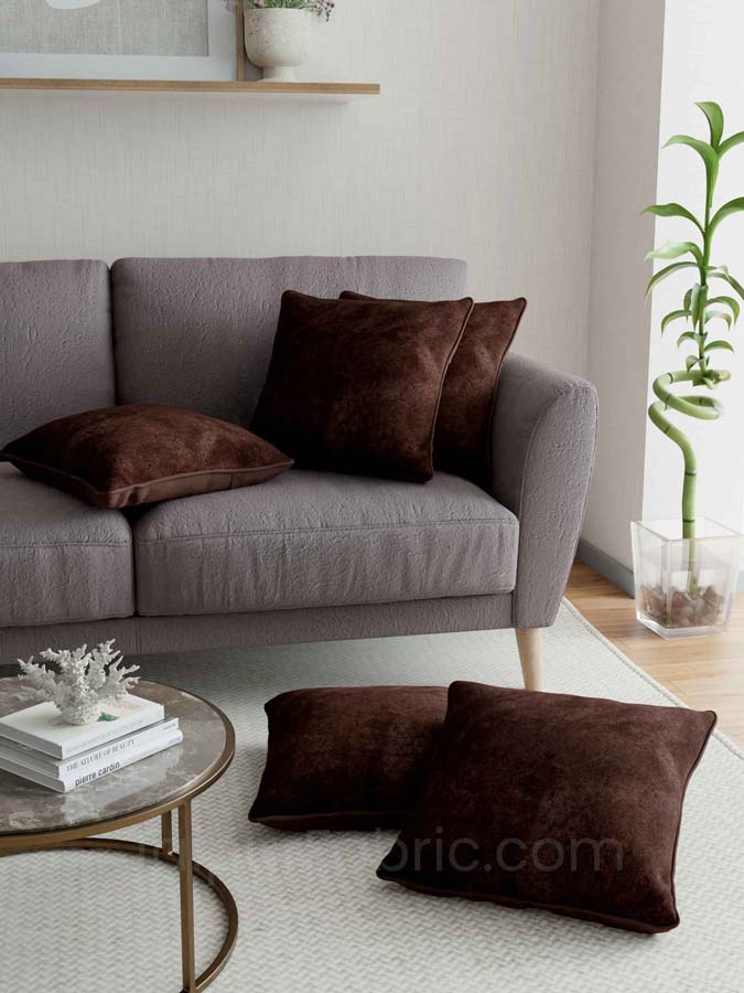 Brown Decorative Super Soft Velvet Cushion Cover