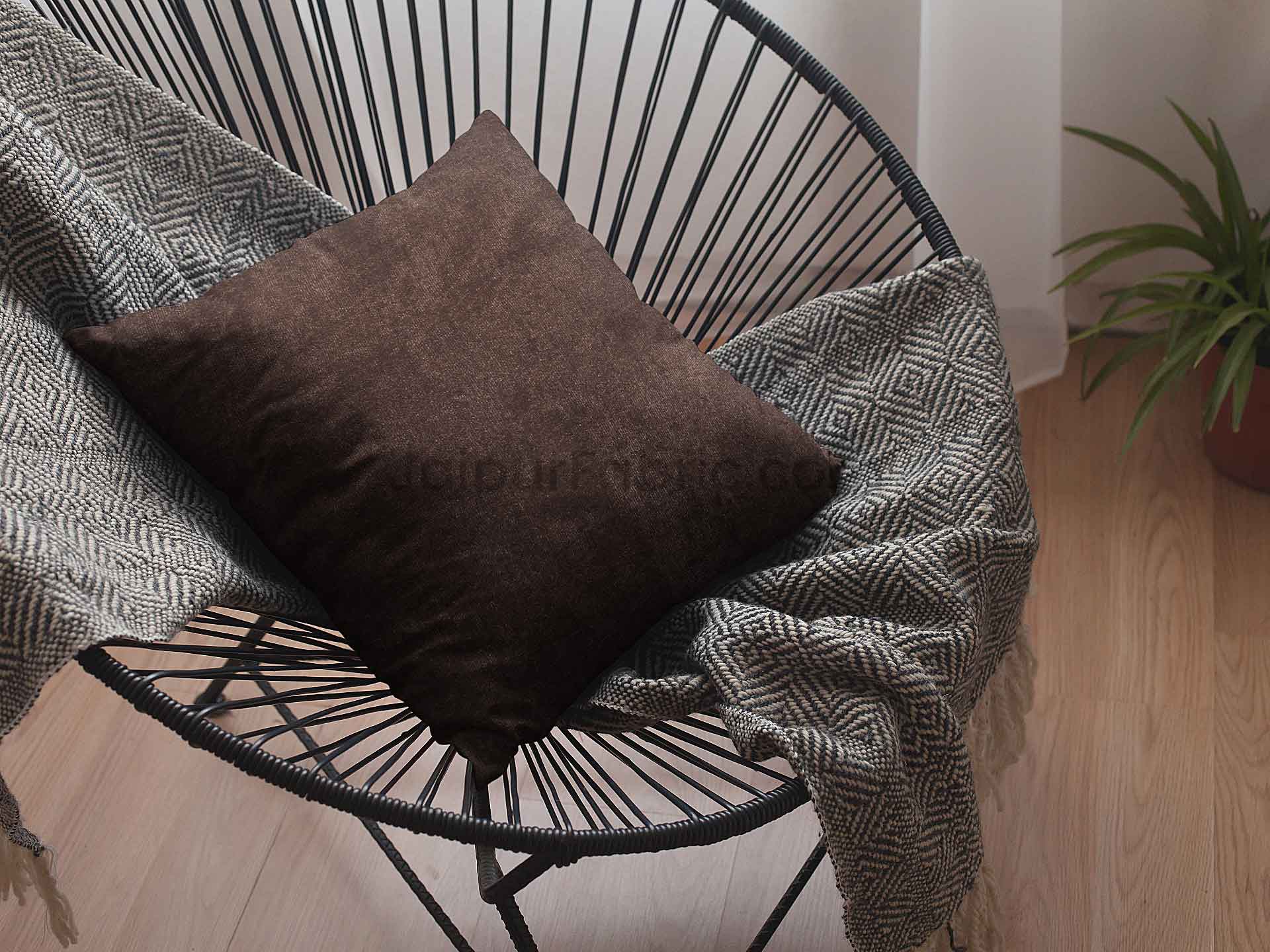 Brown Decorative Super Soft Velvet Cushion Cover