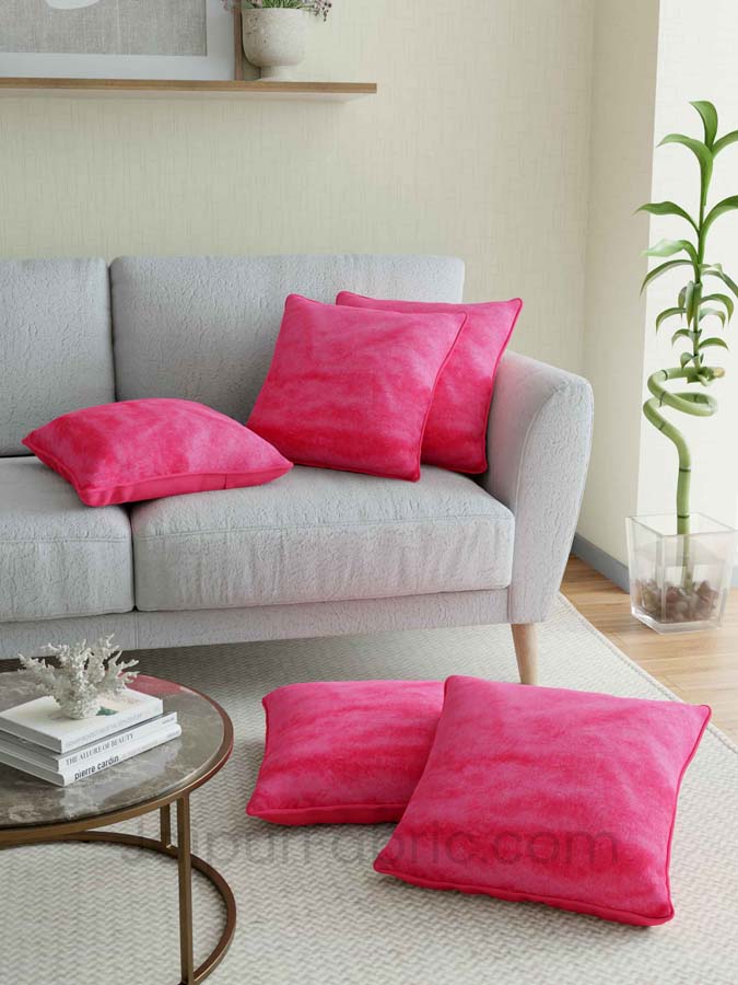 Pink  Decorative Super Soft Velvet Cushion Cover