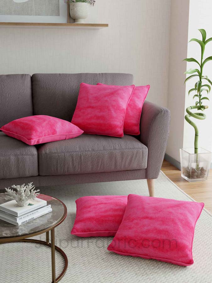 Pink  Decorative Super Soft Velvet Cushion Cover