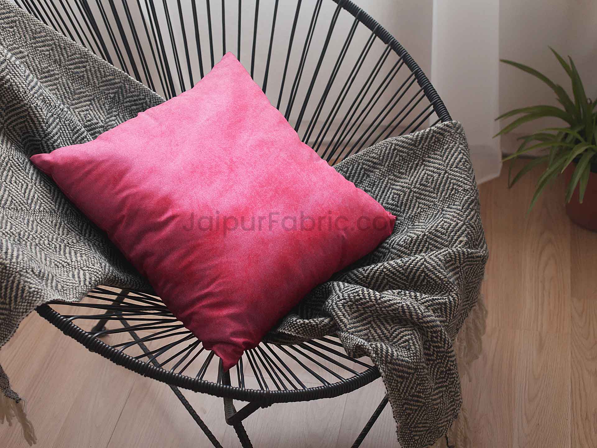 Pink  Decorative Super Soft Velvet Cushion Cover