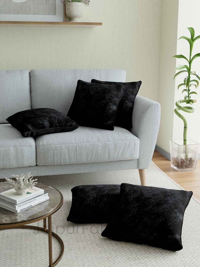 Black Decorative Super Soft Velvet Cushion Cover