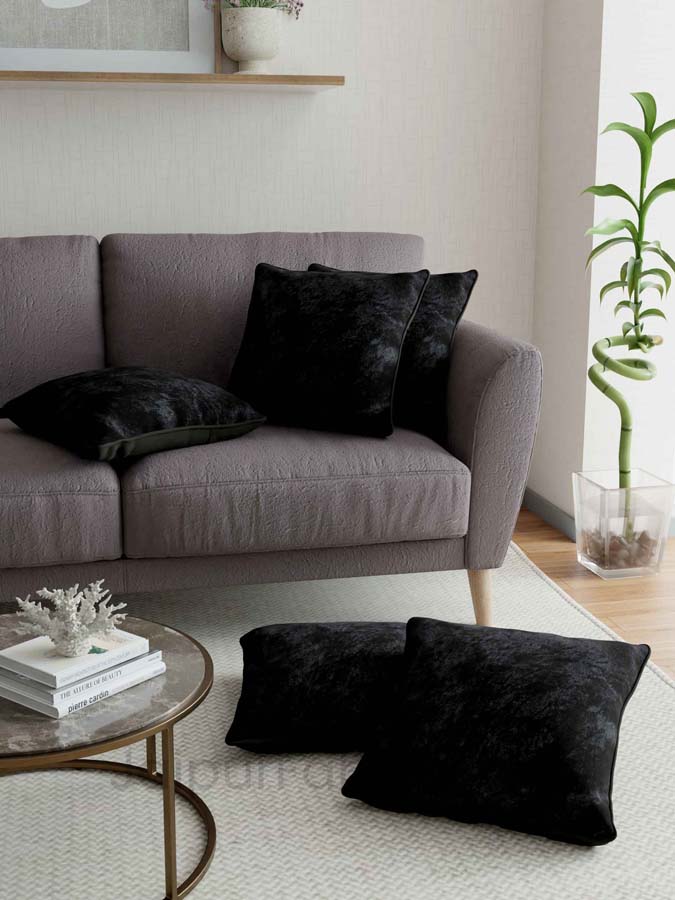 Black Decorative Super Soft Velvet Cushion Cover