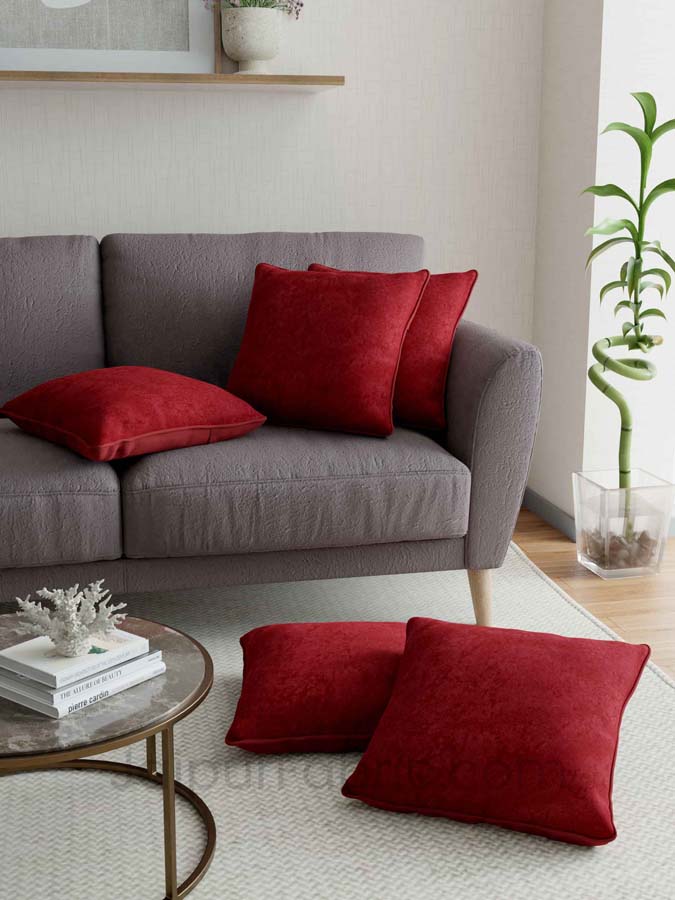 Maroon Decorative Super Soft Velvet Cushion Cover