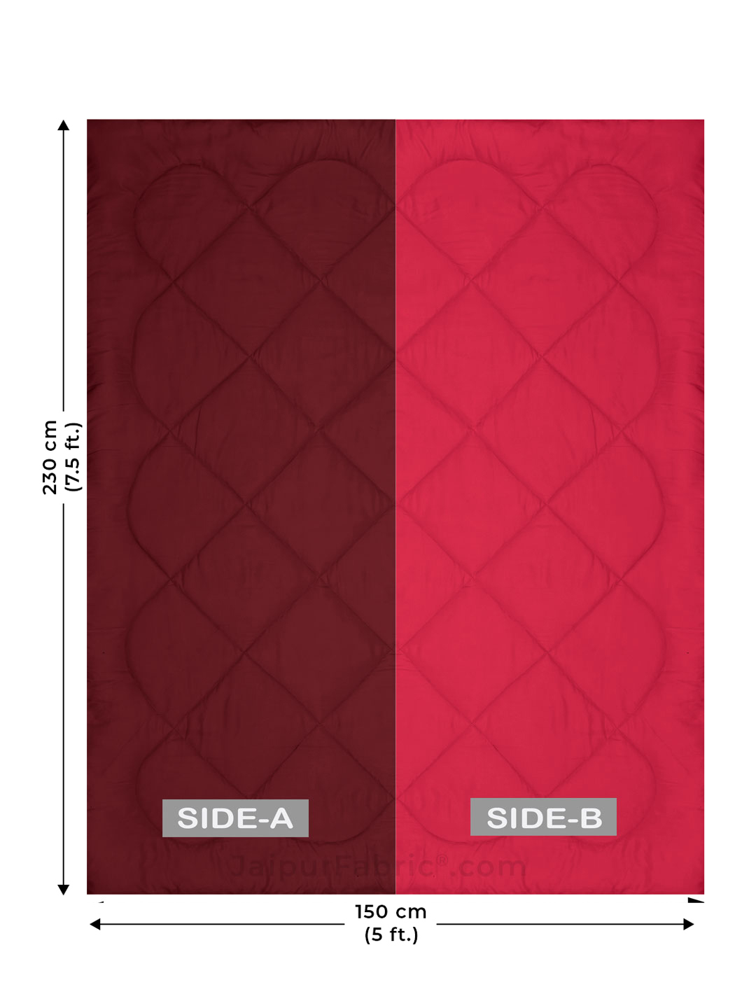 Maroon - Pink Single Bed Comforter