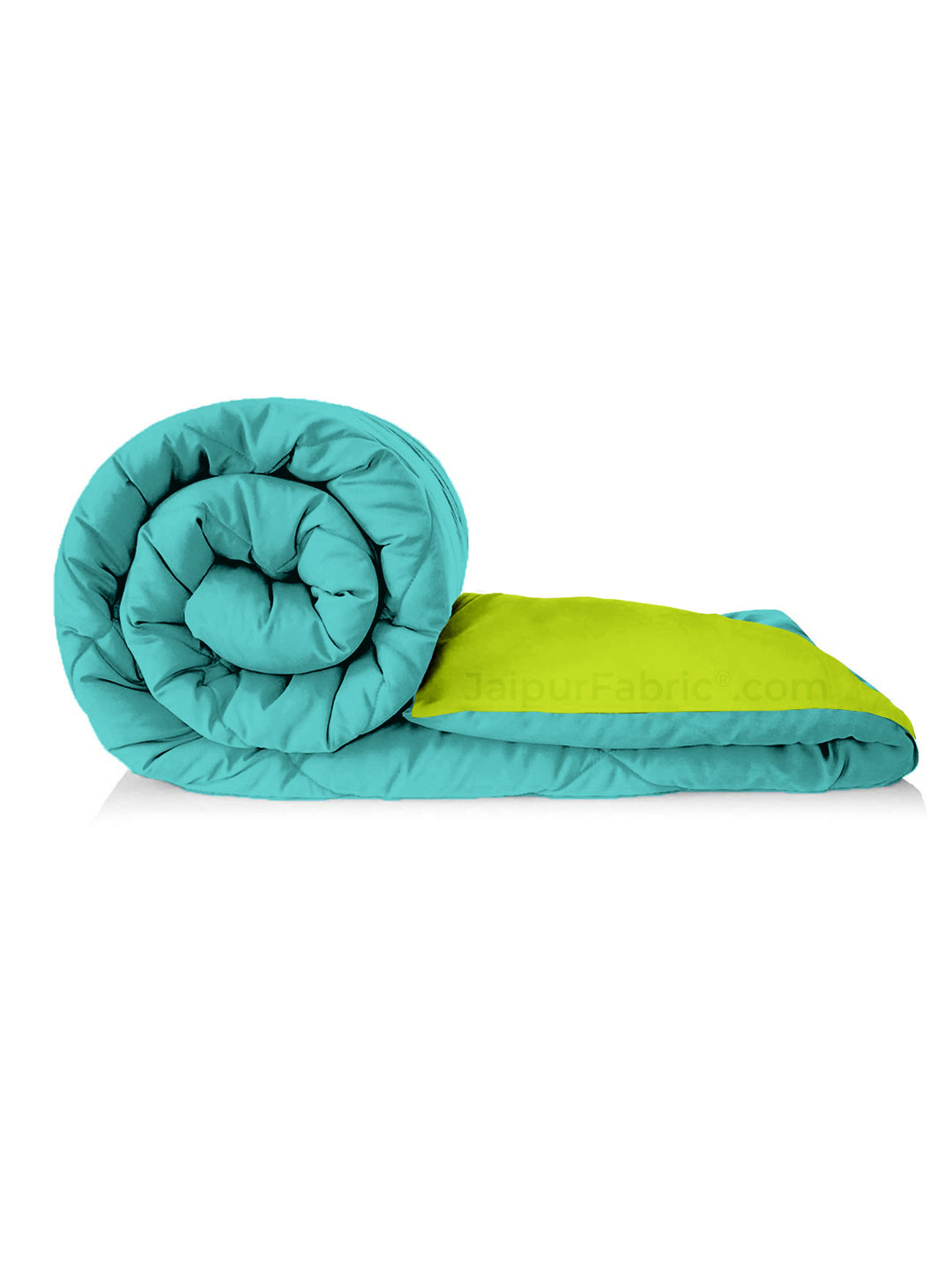 Lemon Green-Sky Blue Double Bed Comforter