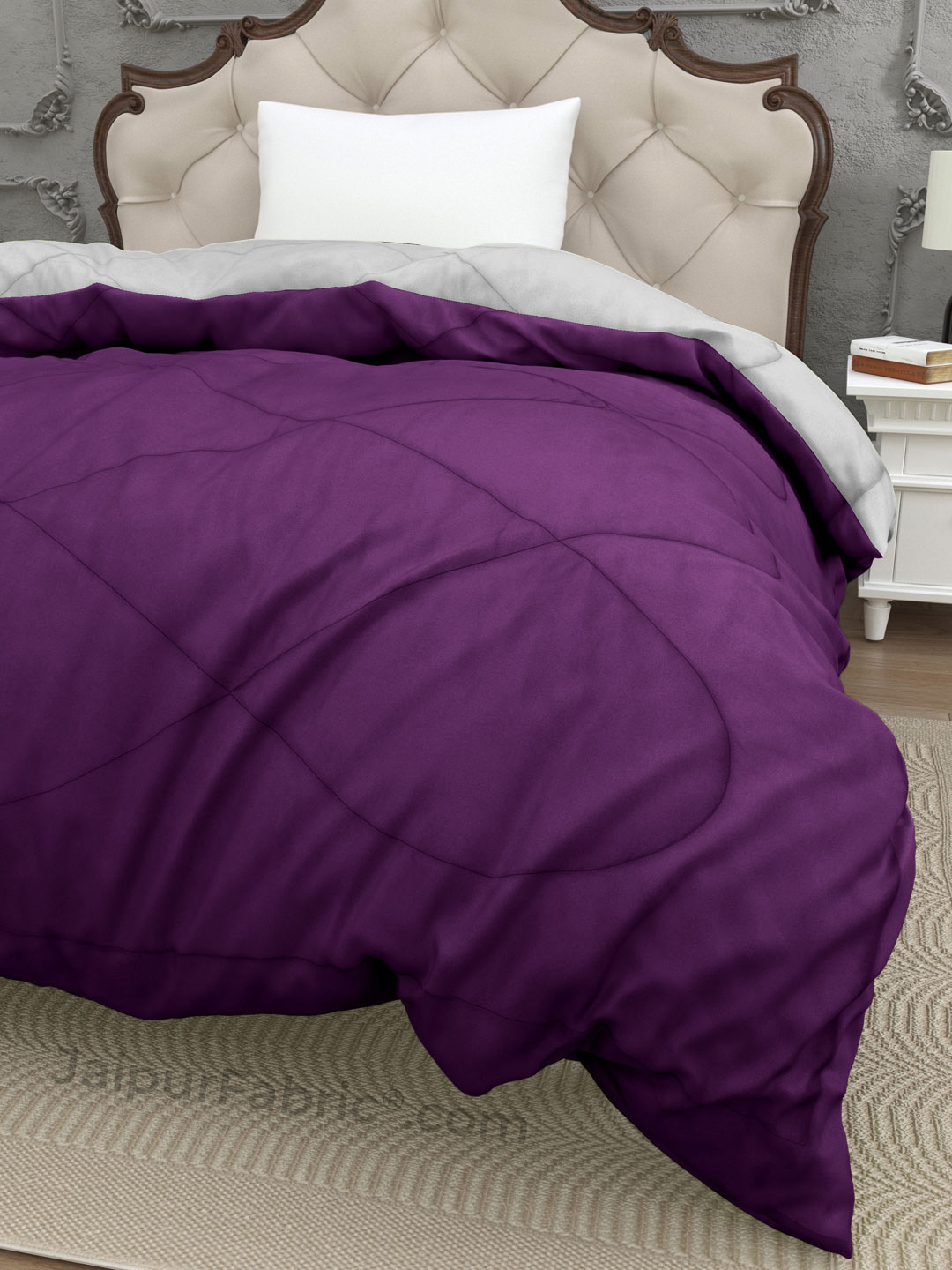 Purple Light Grey Single Bed Comforter