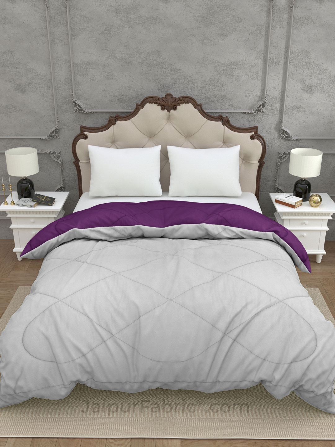 Grey-Purple Double Bed Comforter