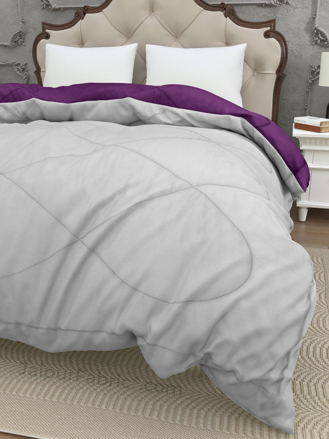 Grey-Purple Double Bed Comforter