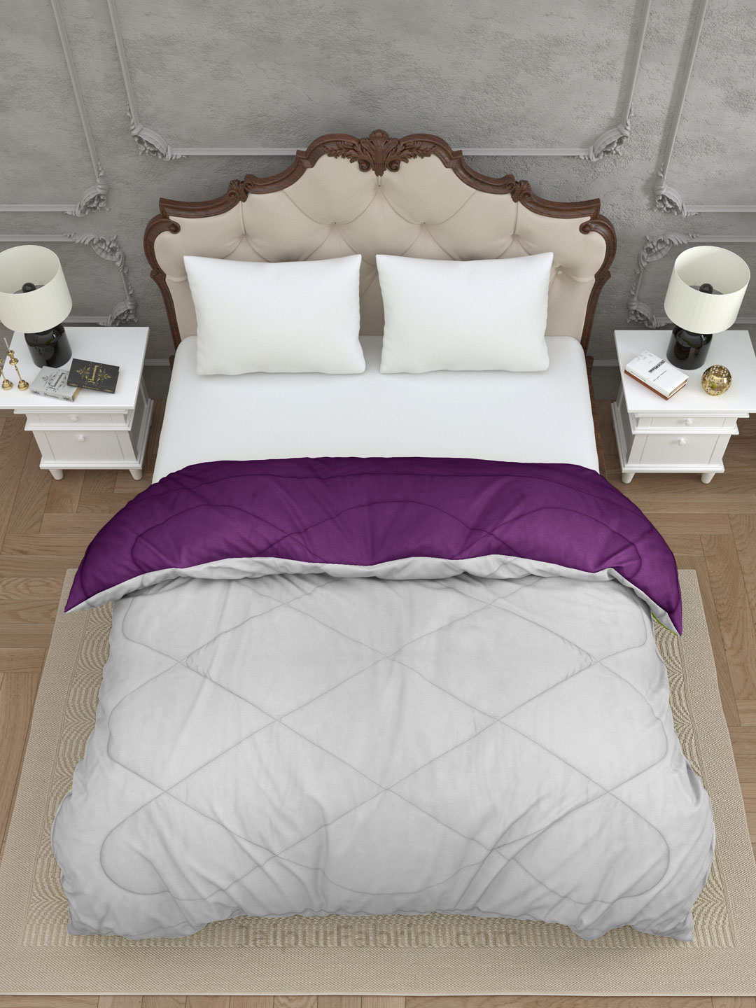 Grey-Purple Double Bed Comforter