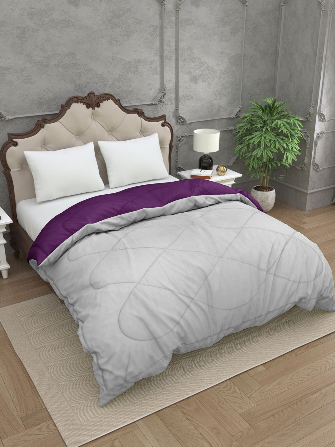 Grey-Purple Double Bed Comforter