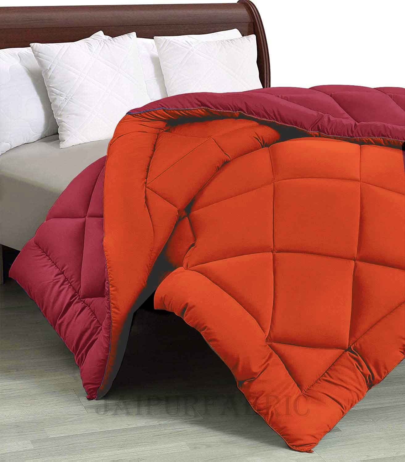 Orange Maroon Double Bed Comforter