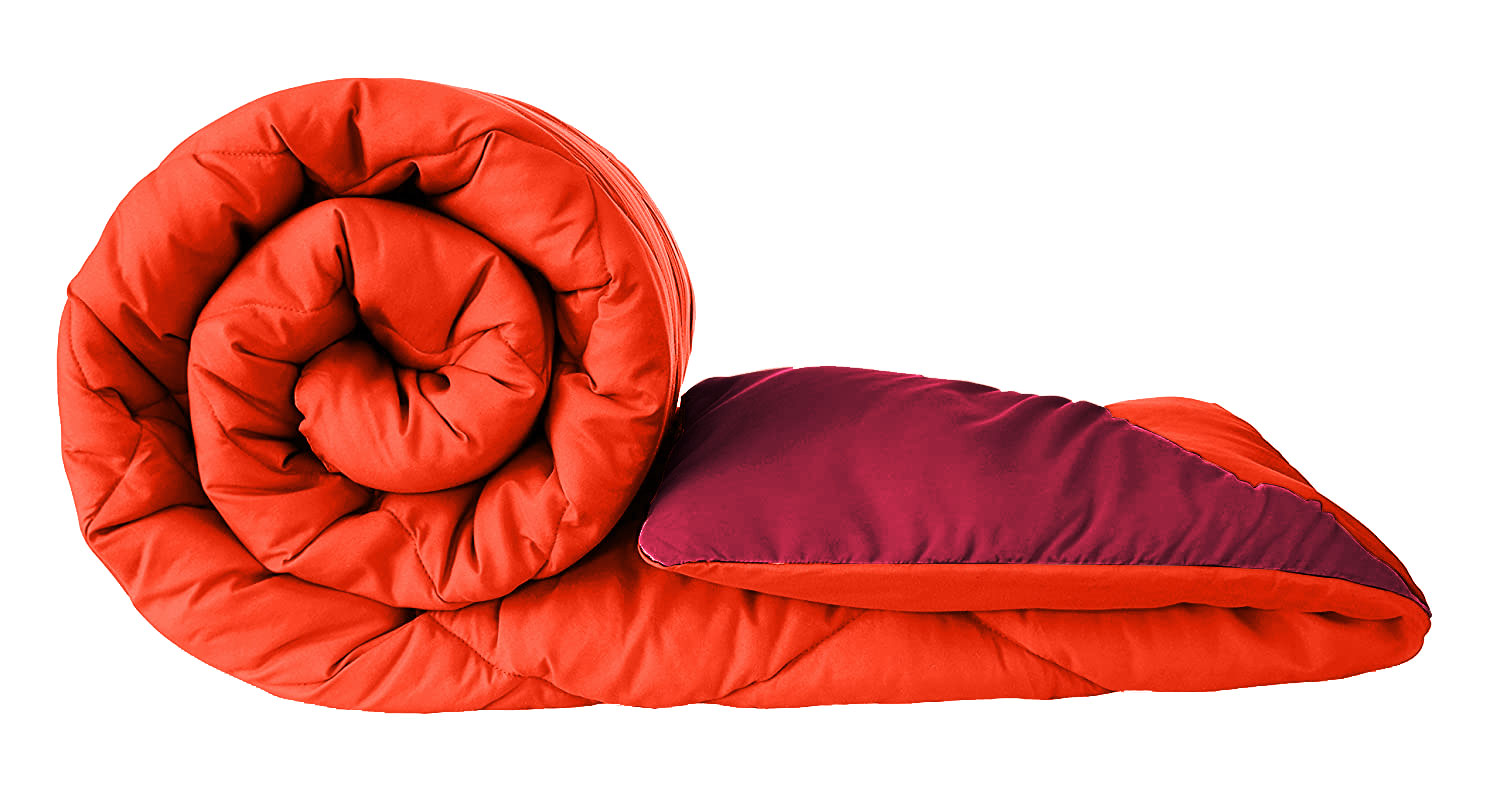 Orange Maroon Double Bed Comforter