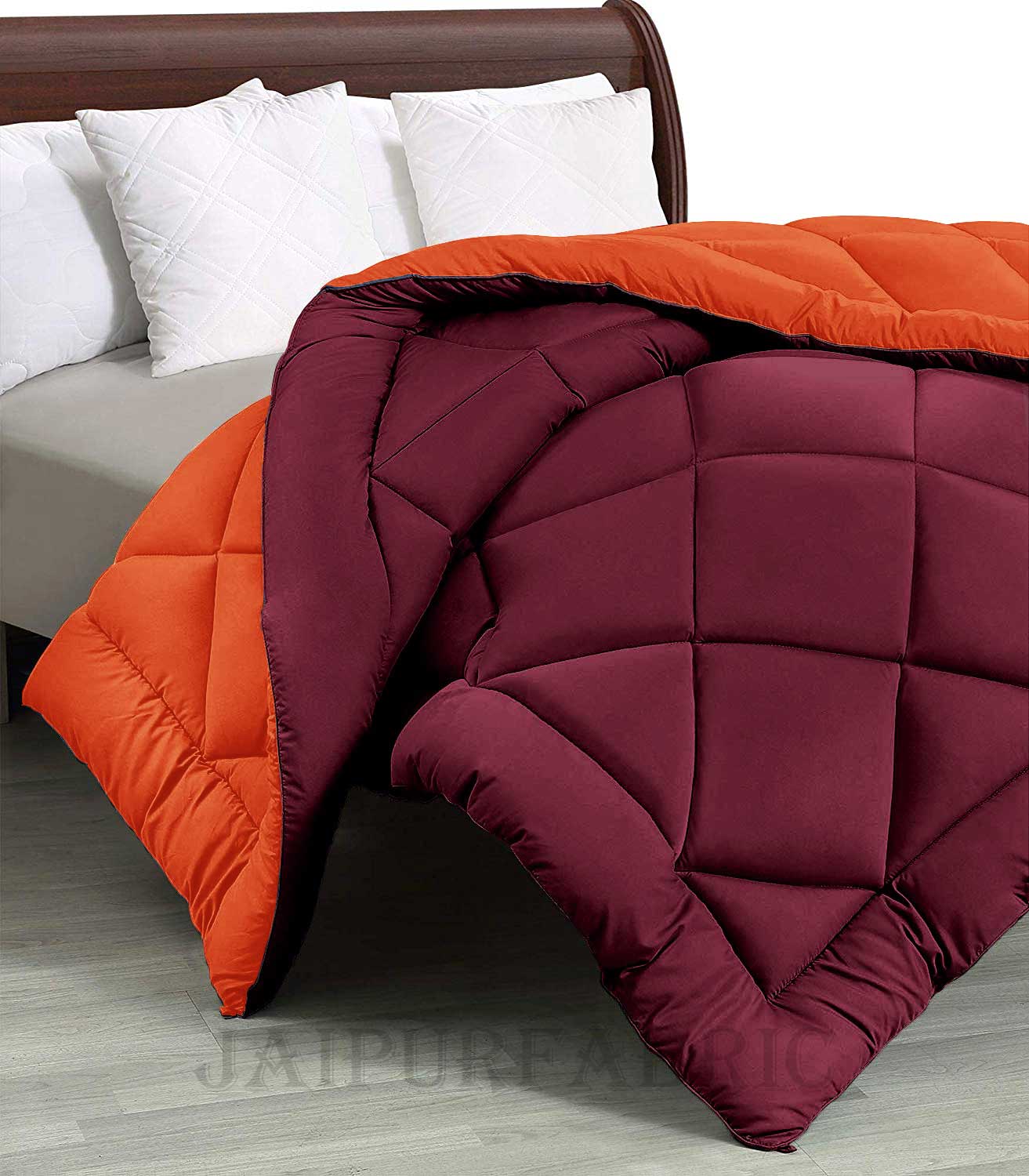 Orange Maroon Double Bed Comforter