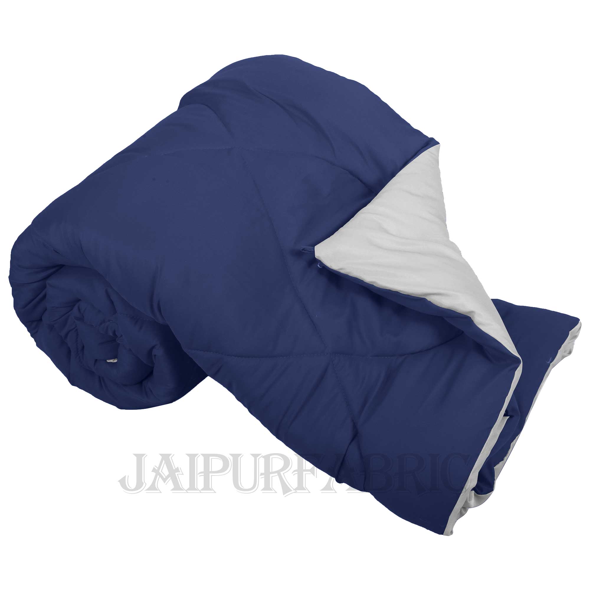 Navy Blue Light Grey Double Bed Comforter