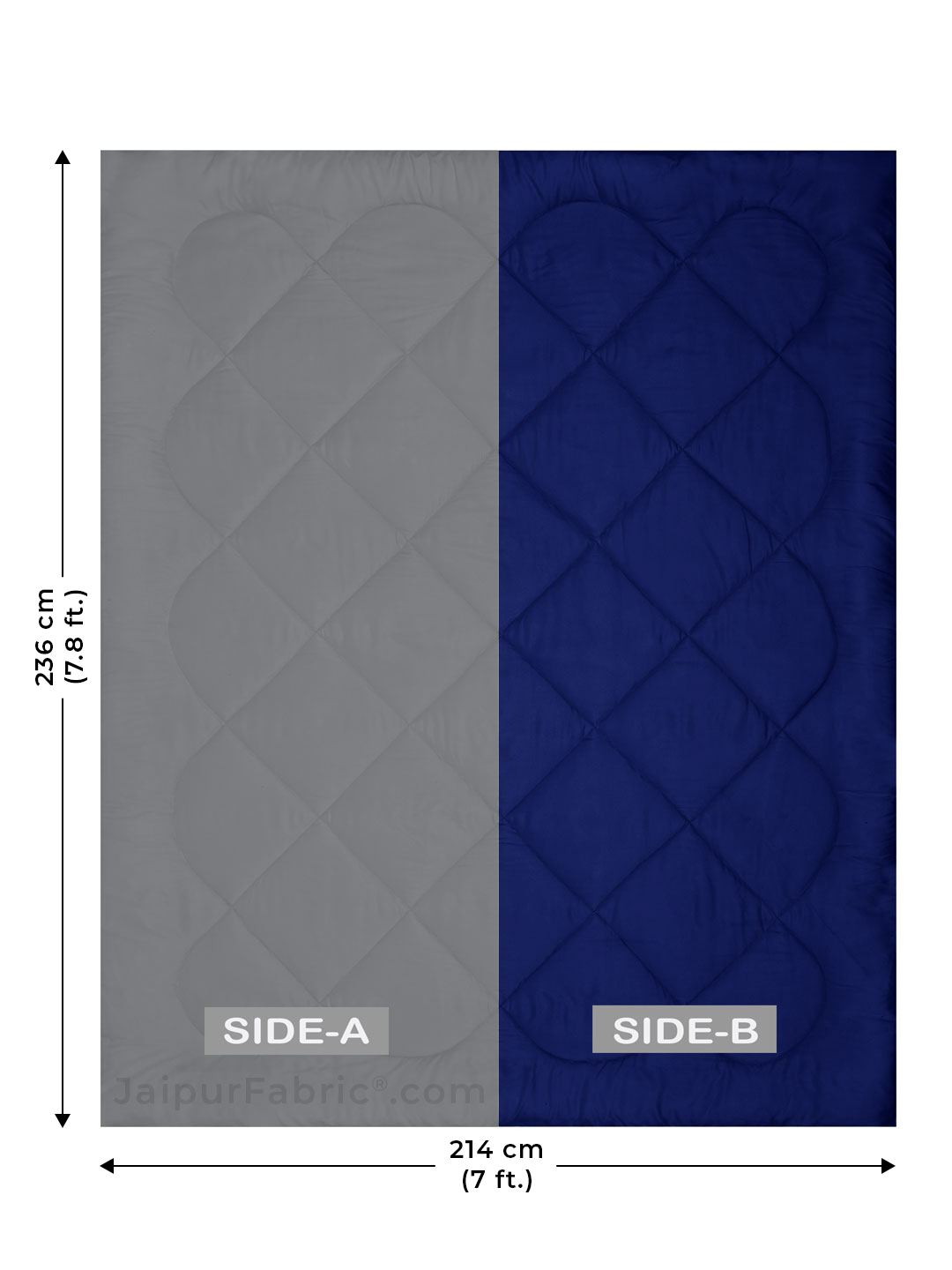 Grey- Navy Blue Double Bed Comforter