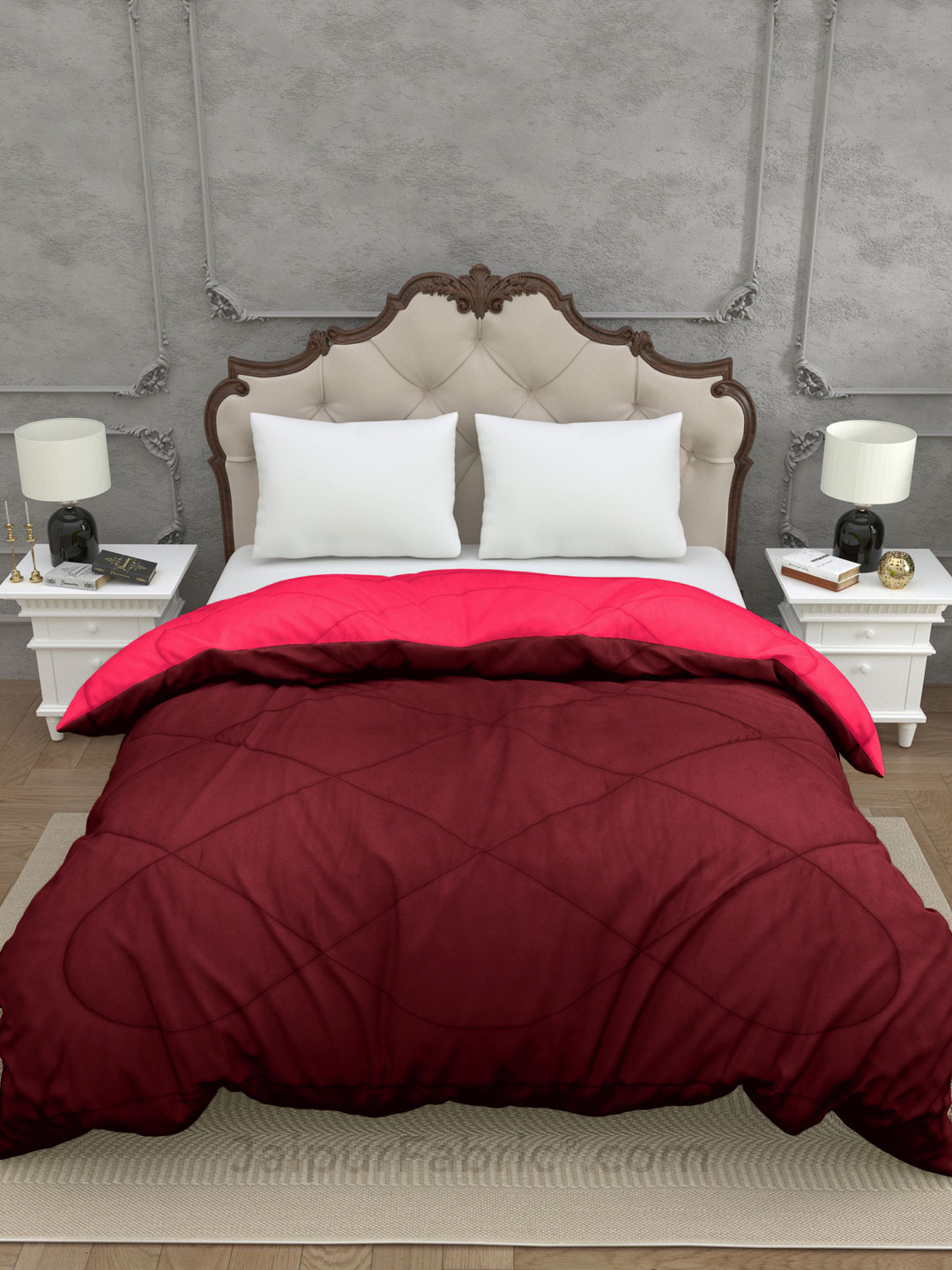 Maroon - Pink Double Bed Comforter