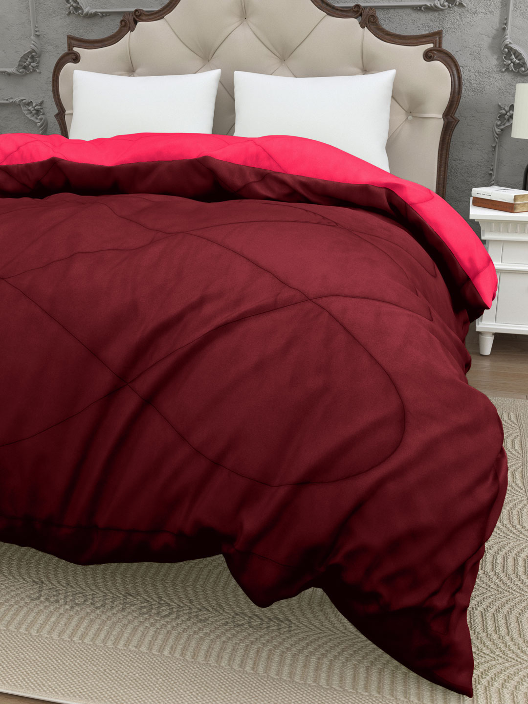 Maroon - Pink Double Bed Comforter