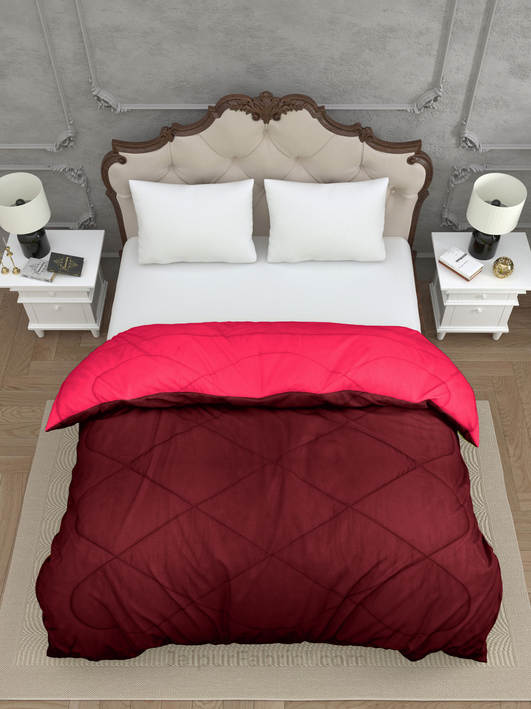 Maroon - Pink Double Bed Comforter