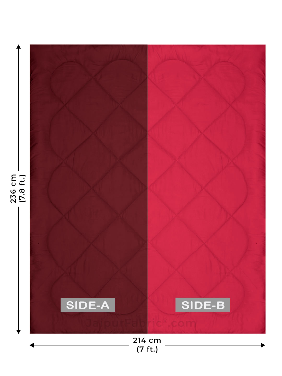 Maroon - Pink Double Bed Comforter