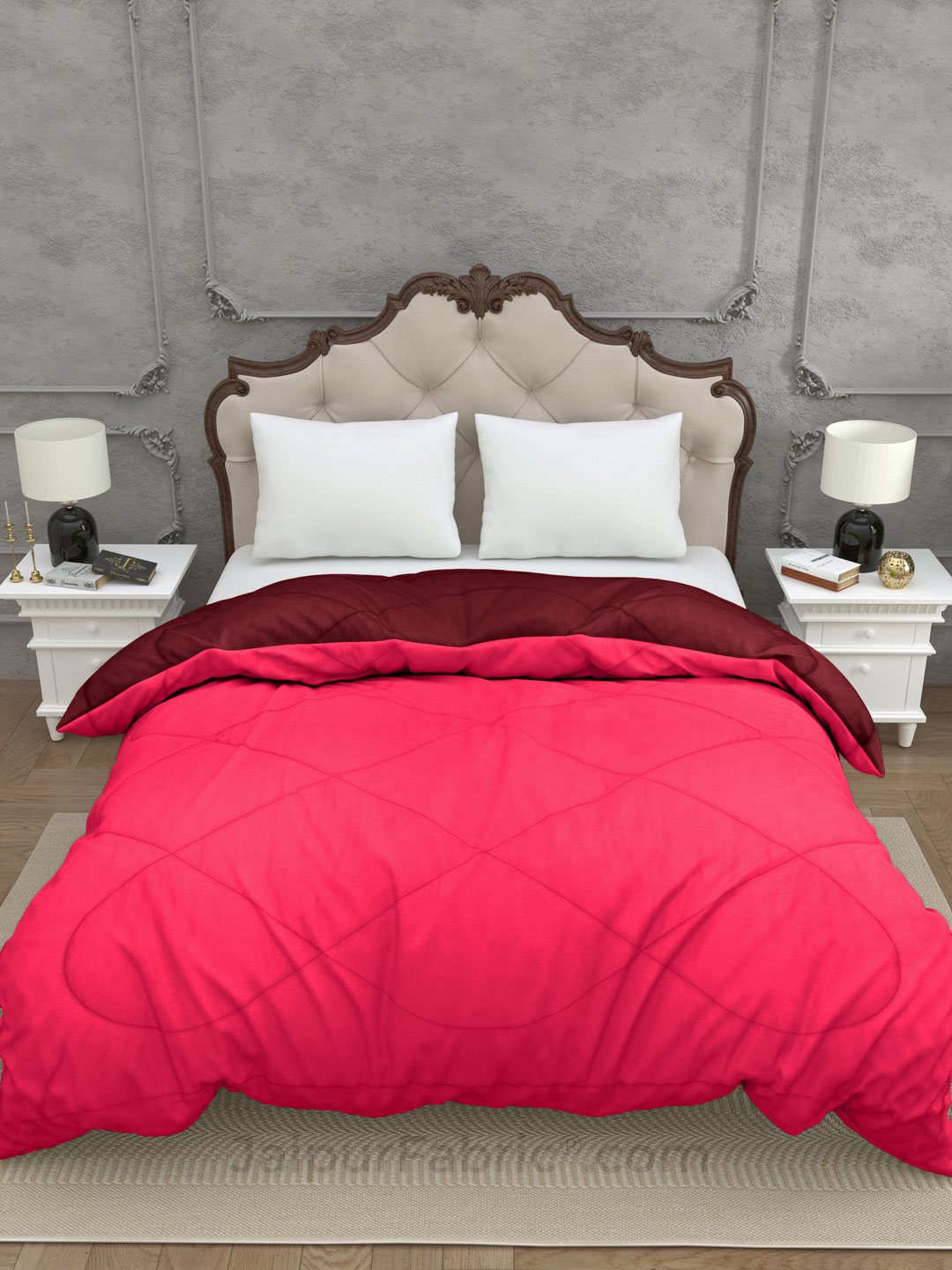 Pink-Maroon Double Bed Comforter