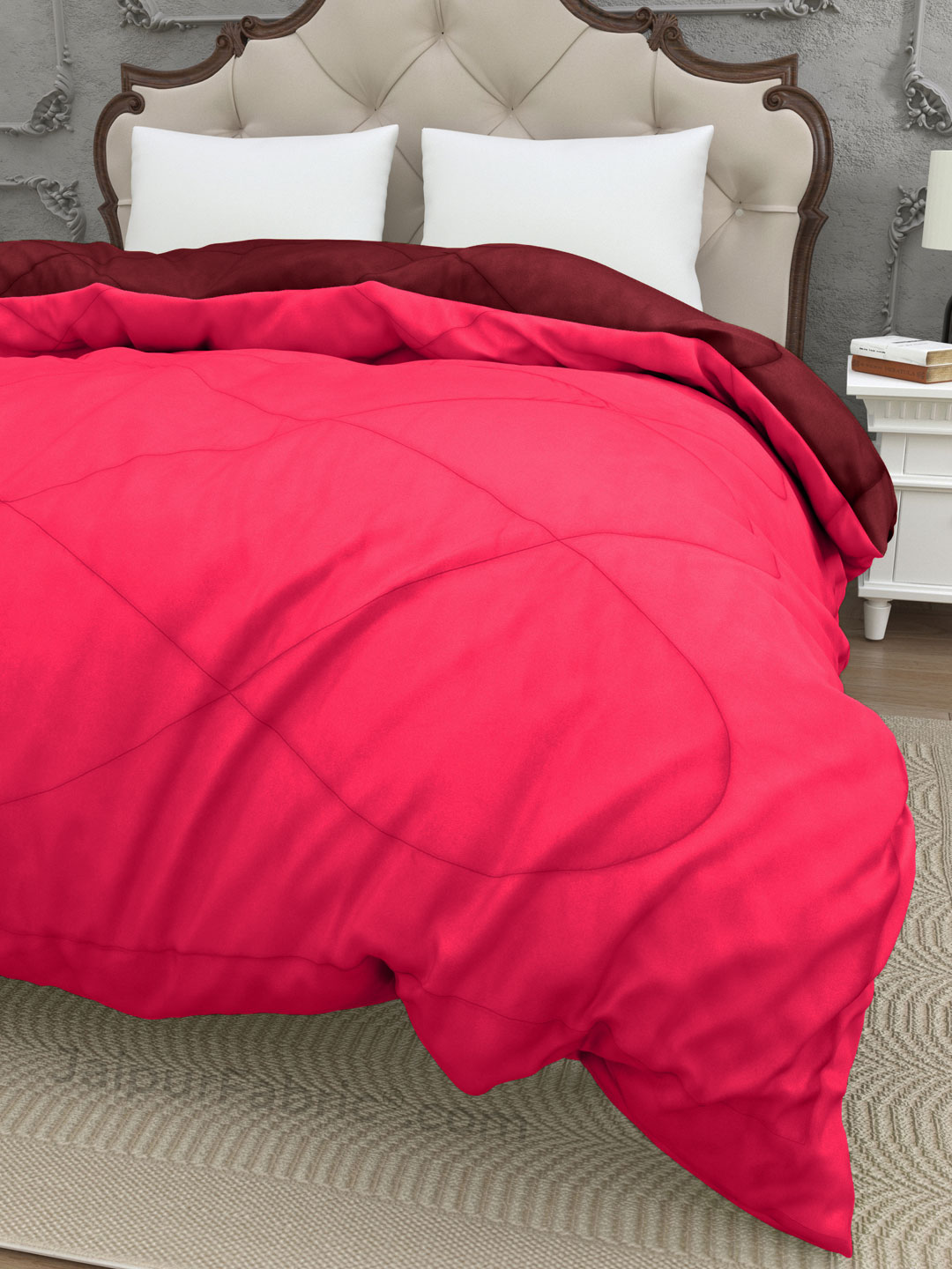 Pink-Maroon Double Bed Comforter