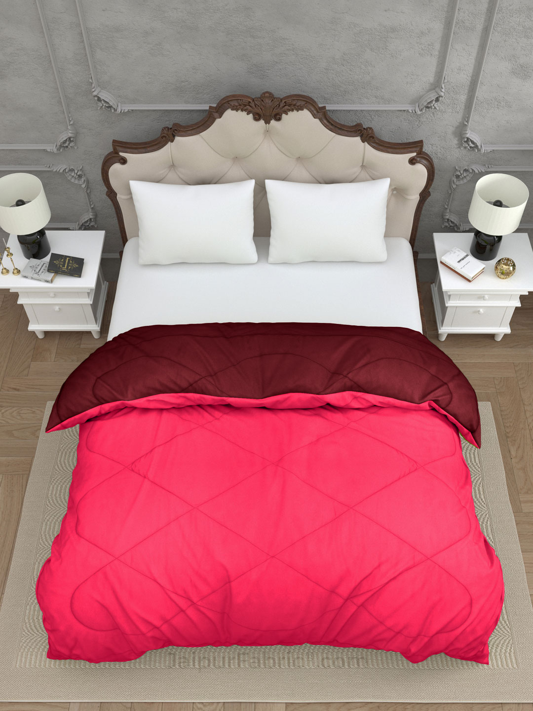 Pink-Maroon Double Bed Comforter